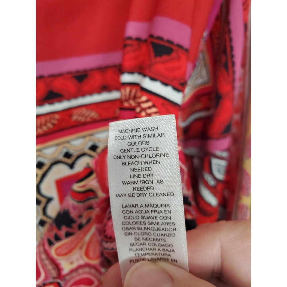 Chicos Patchwork Paisley Long Sleeve Split Neck B… - image 5